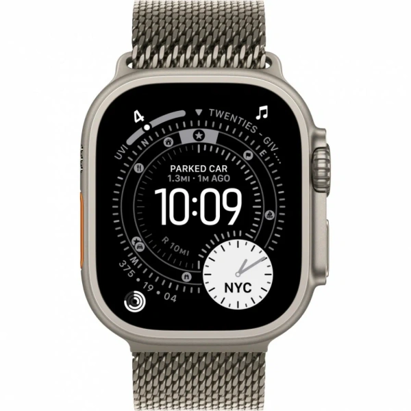 Apple Watch Series Ultra 3 49mm Natural Titanium Case with Natural Titanium Milanese Loop M
